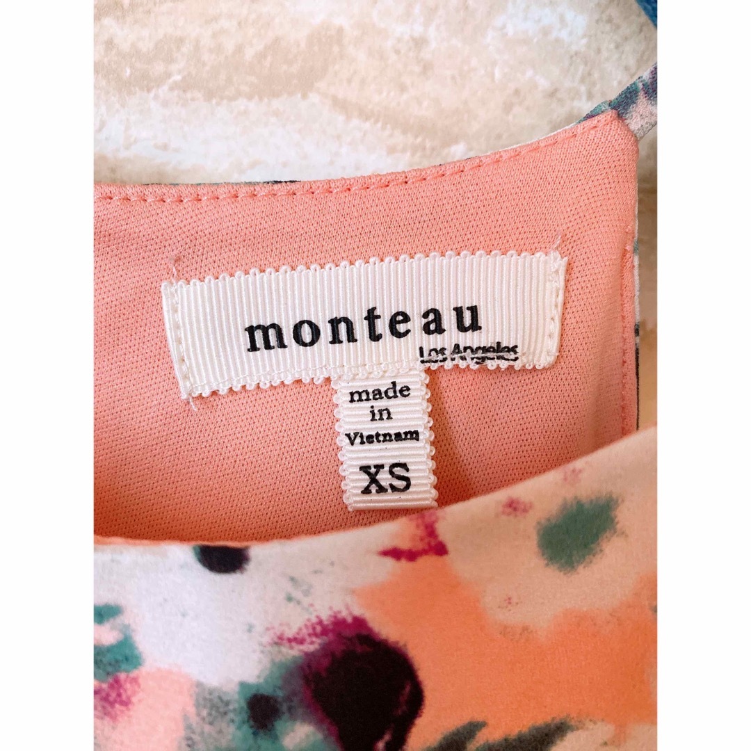 【monteau】ノースリーブ花柄ワンピース(ピンク) レディースのワンピース(ひざ丈ワンピース)の商品写真