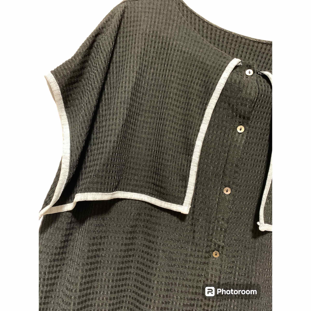襟セーラートップス黒 未使用 レディースのトップス(Tシャツ(半袖/袖なし))の商品写真