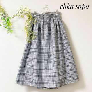 ehka sopo - ehka sopo エヘカソポ チェック ロング スカート 裏地 ウエストゴム