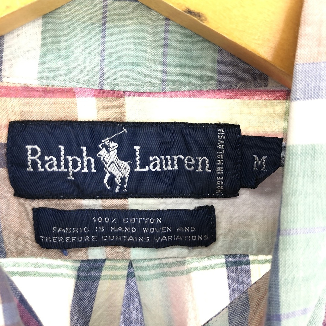 Ralph Lauren(ラルフローレン)の古着 ラルフローレン Ralph Lauren 半袖 ボタンダウン チェックシャツ メンズM /eaa443762 メンズのトップス(シャツ)の商品写真