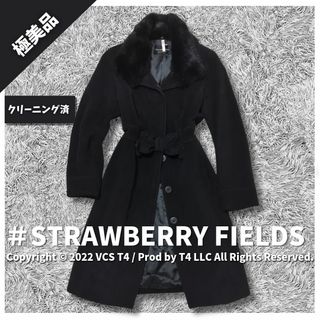 ストロベリーフィールズ(STRAWBERRY-FIELDS)の【極美品】ストロベリーフィールズ ロングコート S　アンゴラ　ファー ✓3478(ロングコート)