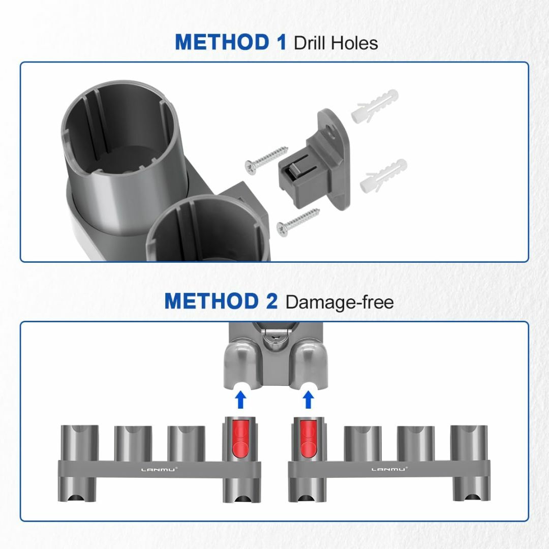 【色:グレー】LANMU 壁掛けブラケット掃除機 収納用ブラケット ダイソン掃除 スマホ/家電/カメラの生活家電(その他)の商品写真
