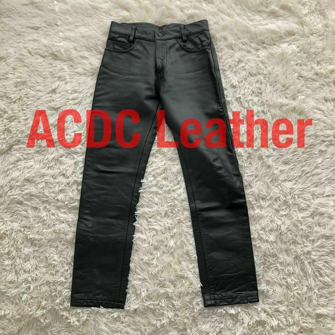 ACDC Leather本革レザーパンツ　ブラック黒　28インチ メンズのパンツ(その他)の商品写真