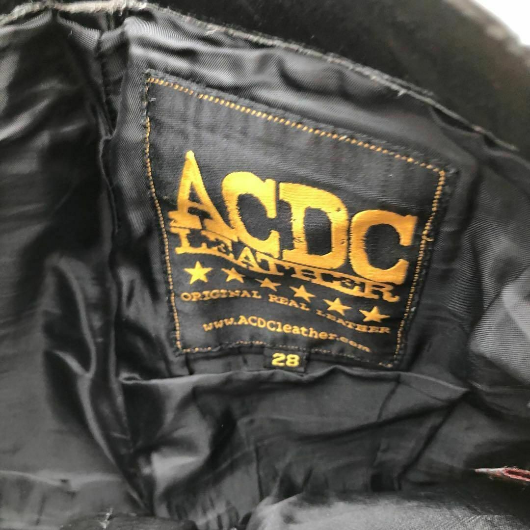 ACDC Leather本革レザーパンツ　ブラック黒　28インチ メンズのパンツ(その他)の商品写真