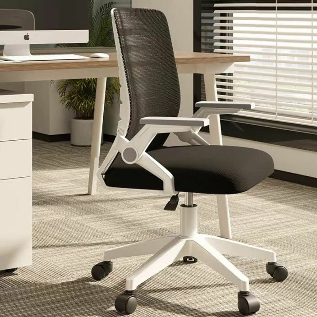 【色: BWhite】パソコンチェア オフィスチェア 学習椅子 人間工学設計 通 インテリア/住まい/日用品のオフィス家具(オフィスチェア)の商品写真