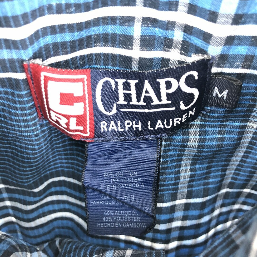 Ralph Lauren(ラルフローレン)の古着 90年代 ラルフローレン Ralph Lauren CHAPS チャップス 半袖 ボタンダウン チェックシャツ メンズM ヴィンテージ /eaa443768 メンズのトップス(シャツ)の商品写真