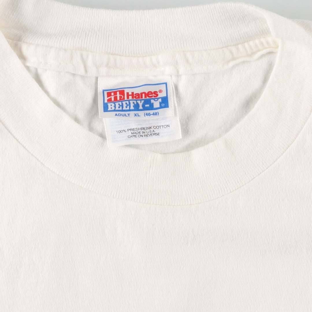 Hanes(ヘインズ)の古着 90年代 ヘインズ Hanes BEEFY-T 青タグ プリントTシャツ USA製 メンズXL ヴィンテージ /eaa444566 メンズのトップス(Tシャツ/カットソー(半袖/袖なし))の商品写真