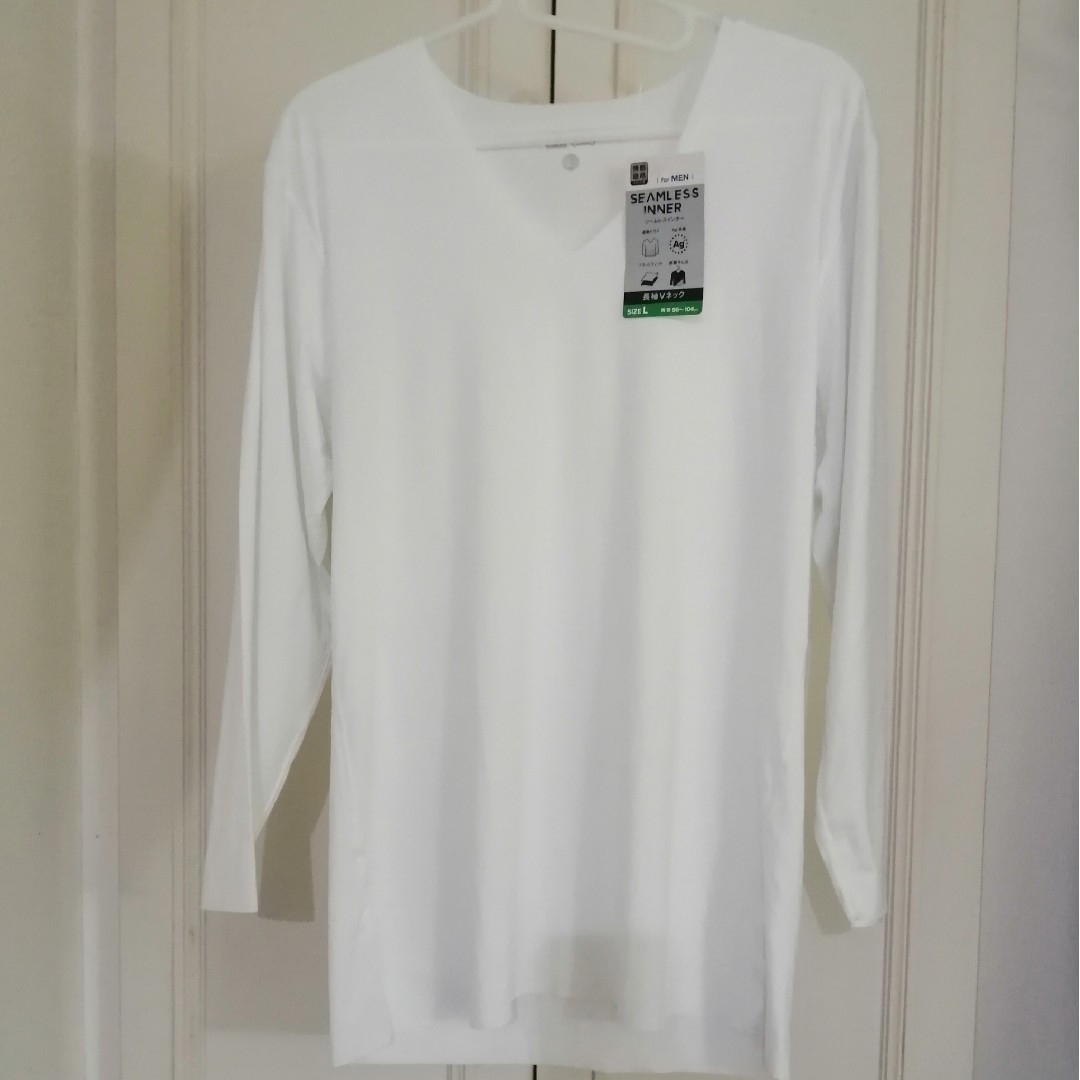 新品 情熱価格PLUS シームレス インナーTシャツ Lサイズ 2枚組 メンズのトップス(Tシャツ/カットソー(半袖/袖なし))の商品写真