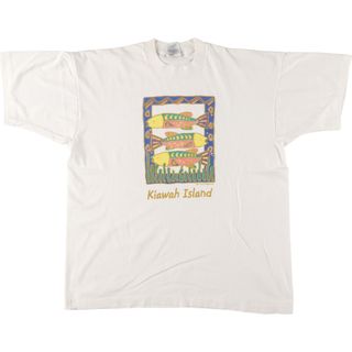 フルーツオブザルーム(FRUIT OF THE LOOM)の古着 90年代 フルーツオブザルーム FRUIT OF THE LOOM 魚柄 プリントTシャツ メンズXL ヴィンテージ /eaa444574(Tシャツ/カットソー(半袖/袖なし))