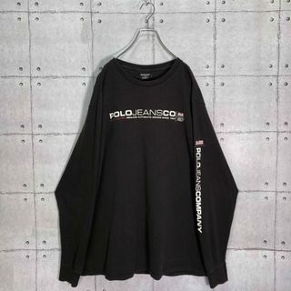 ポロラルフローレン(POLO RALPH LAUREN)の【人気】90sポロジーンズ ラルフローレン ロンT スリーブロゴ ブラック XL(Tシャツ/カットソー(七分/長袖))