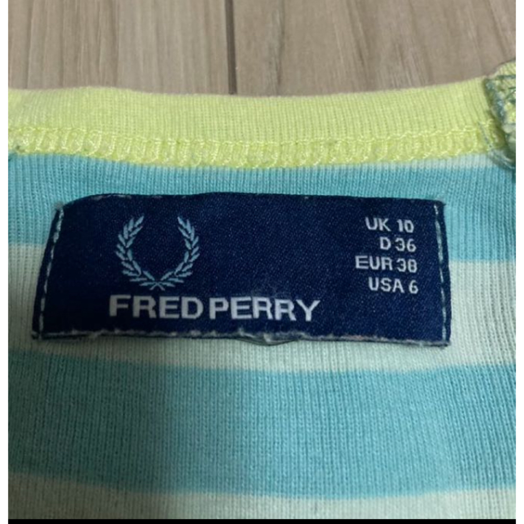 FRED PERRY(フレッドペリー)のフレッドペリーペパーミントボーダーコットンT レディースのトップス(Tシャツ(半袖/袖なし))の商品写真