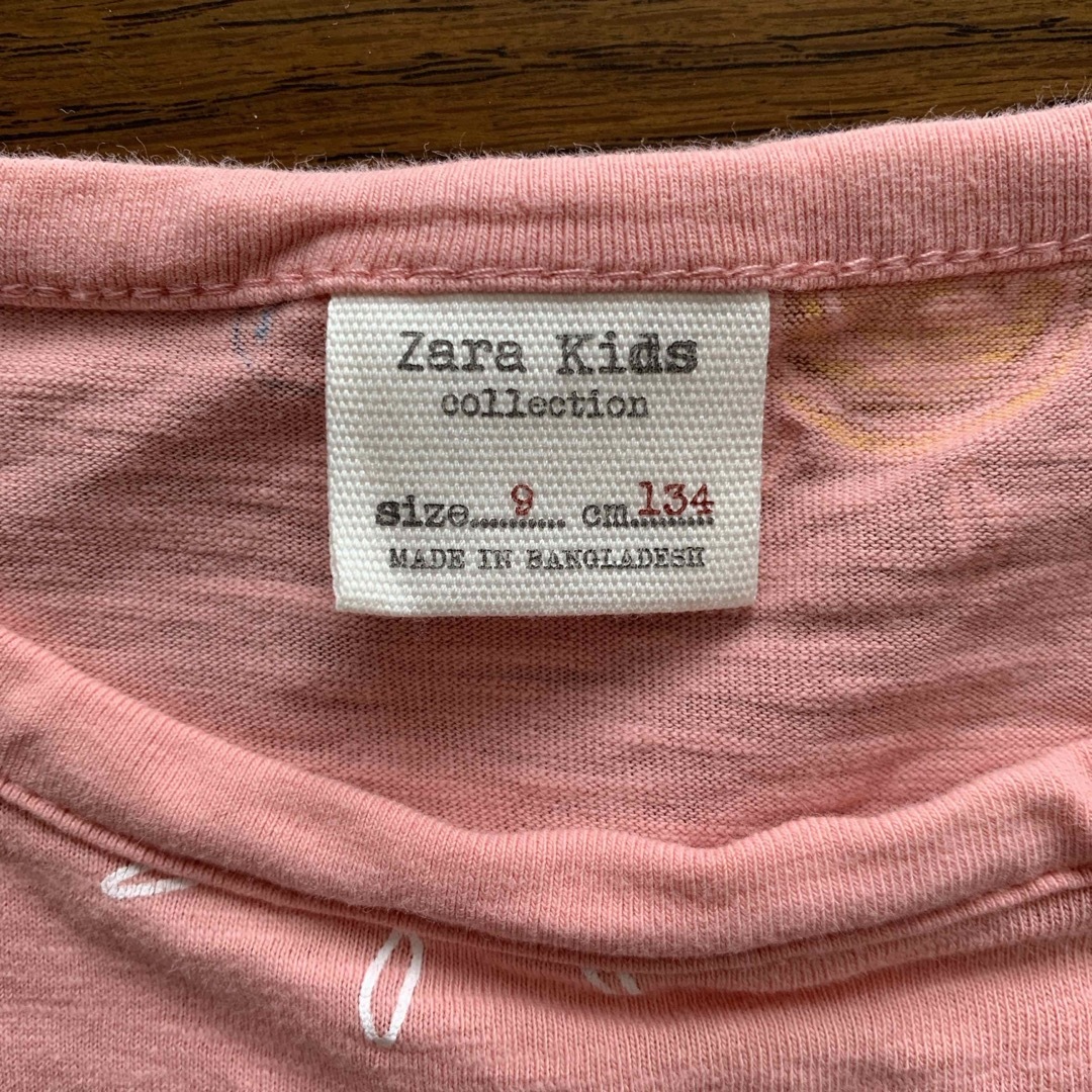 ZARA KIDS(ザラキッズ)の130㎝ 長袖カットソー ZARAkids ピンク 中古 キッズ/ベビー/マタニティのキッズ服女の子用(90cm~)(Tシャツ/カットソー)の商品写真