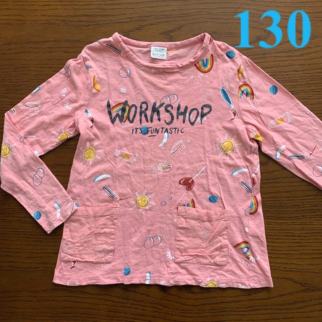 ZARA KIDS(ザラキッズ)の130㎝ 長袖カットソー ZARAkids ピンク 中古 キッズ/ベビー/マタニティのキッズ服女の子用(90cm~)(Tシャツ/カットソー)の商品写真