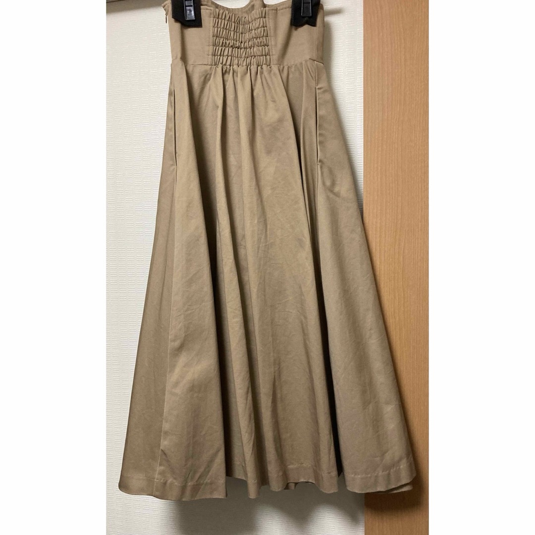 Ameri VINTAGE(アメリヴィンテージ)の DOUBLE TAPE BELT SKベージュ S レディースのスカート(ロングスカート)の商品写真