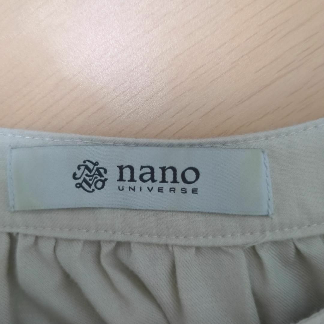 nano・universe(ナノユニバース)のMA074/nano UNIVERS ワンピース ブラウス 無地 ギャザー 綿混 レディースのワンピース(ひざ丈ワンピース)の商品写真