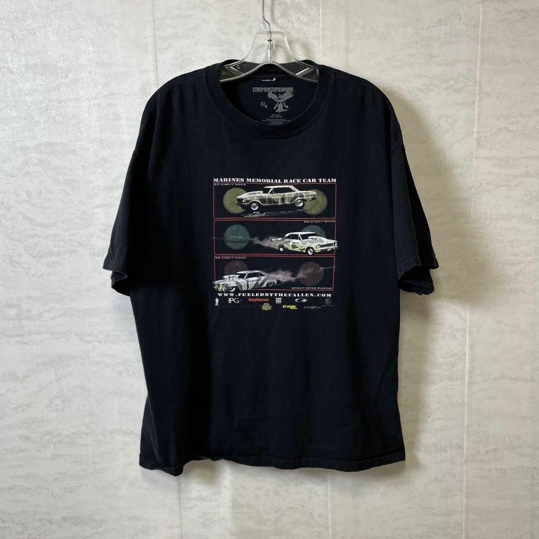 半袖Ｔシャツ　ビンテージ　オールドカー　オーバーサイズＸＬ　黒ブラックメンズ古着 メンズのトップス(Tシャツ/カットソー(半袖/袖なし))の商品写真