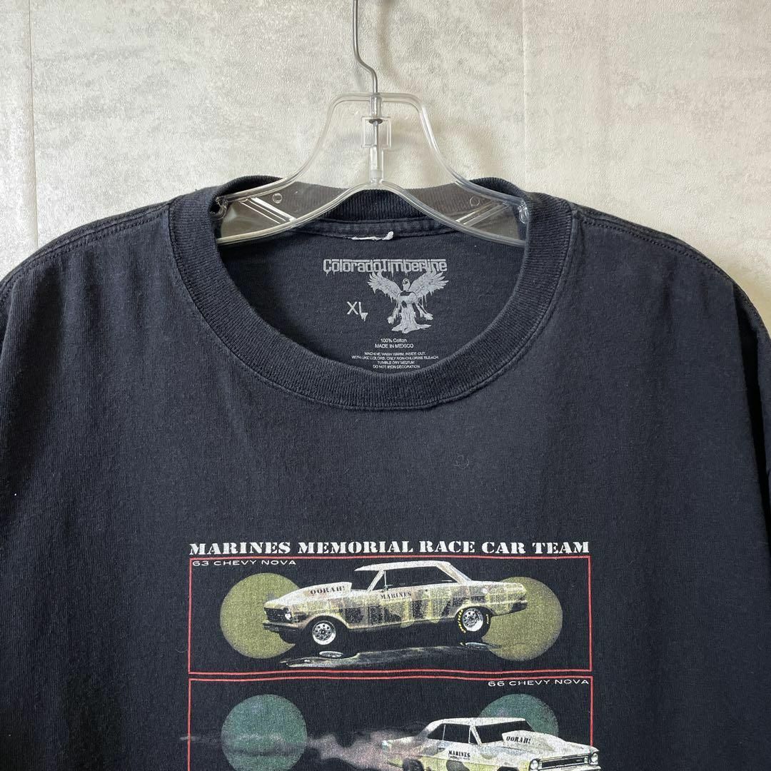 半袖Ｔシャツ　ビンテージ　オールドカー　オーバーサイズＸＬ　黒ブラックメンズ古着 メンズのトップス(Tシャツ/カットソー(半袖/袖なし))の商品写真