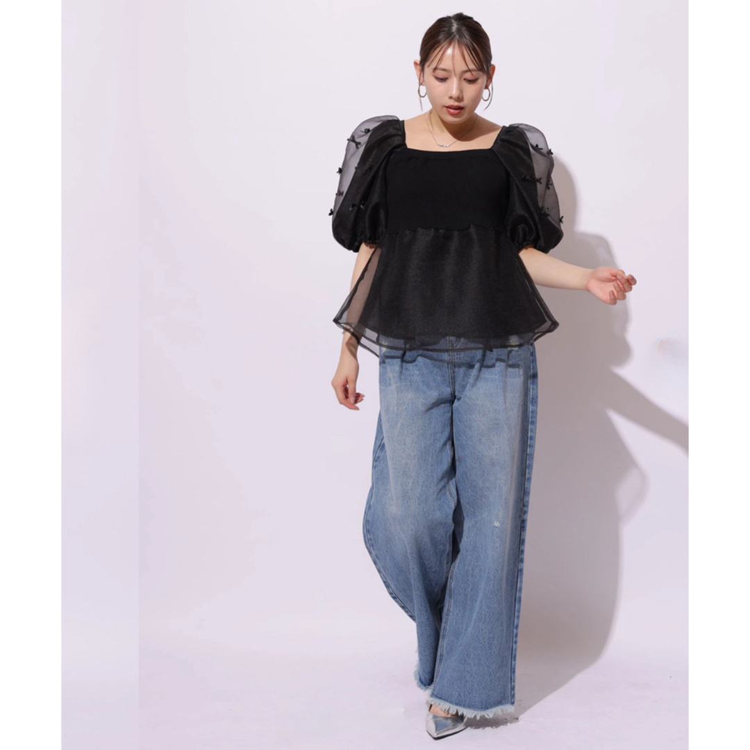 Mystrada ≪安西こずえさんコラボ≫リボンスリーブブラウス Mystrada ≪安西こずえさんコラボ≫リボンスリーブブラウス