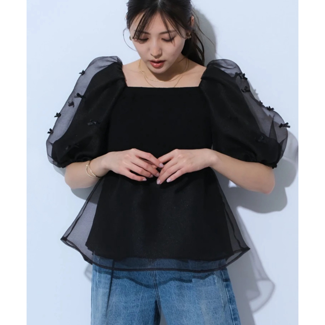 Mystrada ≪安西こずえさんコラボ≫リボンスリーブブラウス Mystrada ≪安西こずえさんコラボ≫リボンスリーブブラウス