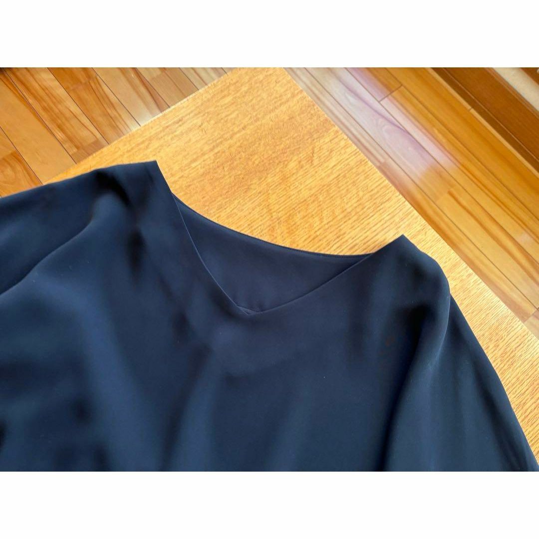 anana アナナ 七分袖 カットソー ブラウス ネイビー 紺色 フリーサイズ レディースのトップス(カットソー(半袖/袖なし))の商品写真