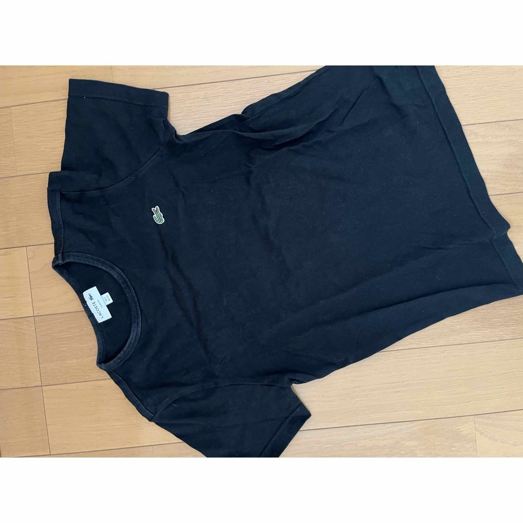 LACOSTE(ラコステ)の限定 特価 ラコステ LACOSTE 半袖 Tシャツ ブラック コットン シャツ レディースのトップス(Tシャツ(半袖/袖なし))の商品写真