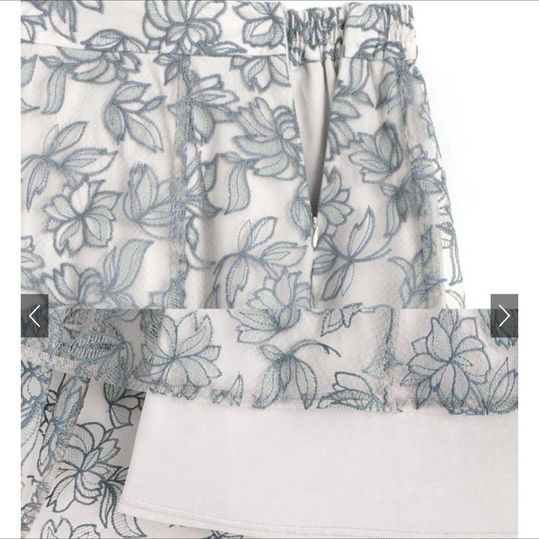 GRL(グレイル)の花柄刺繍シアーフレアスカート　グレイル　ロングスカート　花柄　フレア レディースのワンピース(ロングワンピース/マキシワンピース)の商品写真
