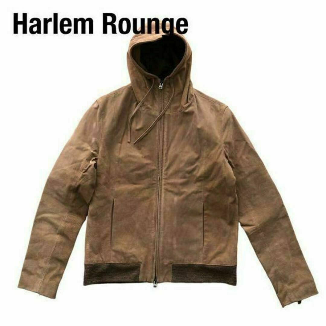 HARLEM ROUNGE(ハーレムラウンジ)のHarlem Roungeハーレムラウンジ　スエードパーカー　ベージュ メンズのジャケット/アウター(レザージャケット)の商品写真