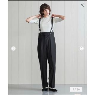 BEAUTY&YOUTH UNITED ARROWS - H BEAUTY&YOUTH  ＜H＞トロピカルハイウエストサスペンダーパンツ