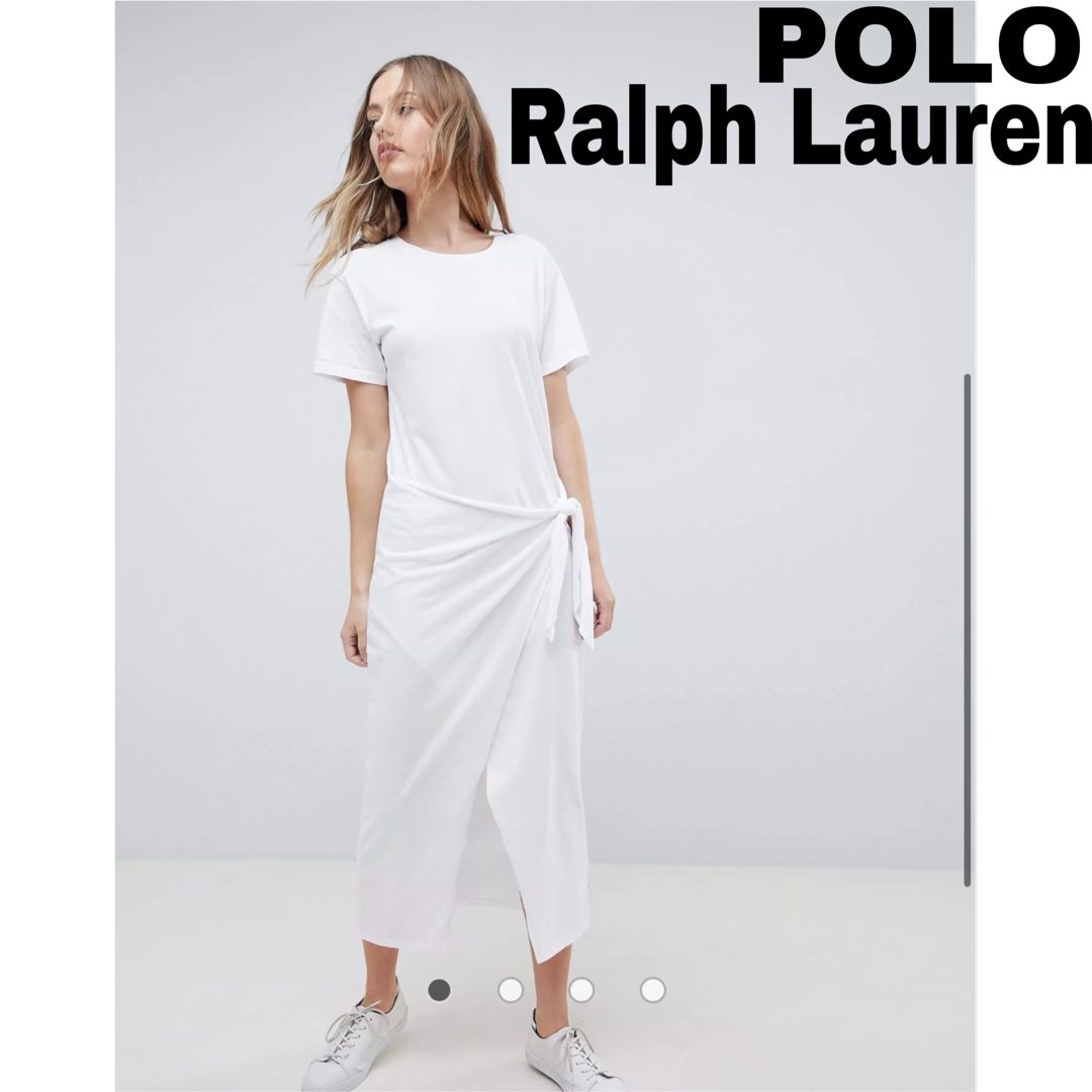 POLO RALPH LAUREN(ポロラルフローレン)のPOLO ポロラルフローレン ワンピース Tシャツ ラップ リボン ロゴ レディースのワンピース(ロングワンピース/マキシワンピース)の商品写真