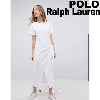 ポロラルフローレン(POLO RALPH LAUREN)のPOLO ポロラルフローレン ワンピース Tシャツ ラップ リボン ロゴ(ロングワンピース/マキシワンピース)