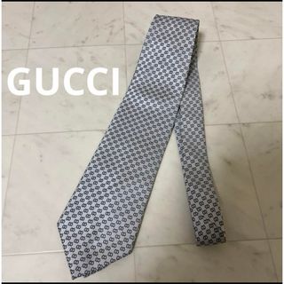 グッチ(Gucci)のGUCCI★人気 ブランド ネクタイ シルバー 銀 ライトグレー 総柄 GG(ネクタイ)