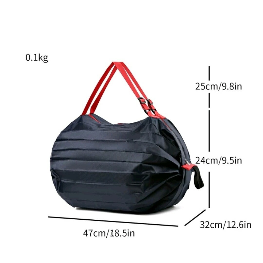エコバッグ 簡単 折りたたみ 軽量 コンパクト ファスナー付き 撥水加工 レディースのバッグ(エコバッグ)の商品写真