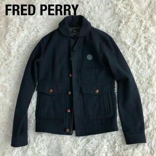 FRED PERRY - FRED PERRYフレッドペリーウールジャケット　ウールコート　ネイビー紺色