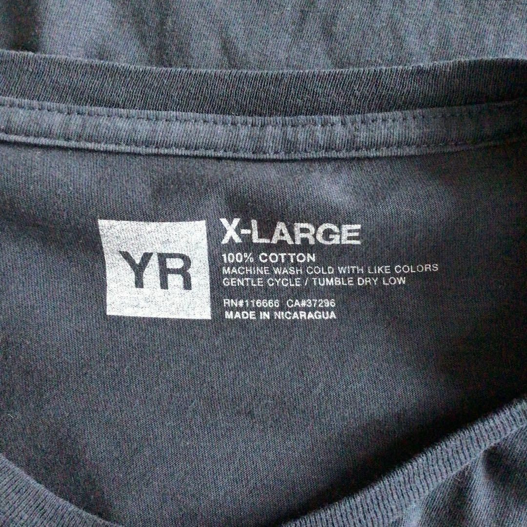 T107 US古着YRアメリカロサンゼルスデカプリントロゴ薄手半袖TシャツXL メンズのトップス(Tシャツ/カットソー(半袖/袖なし))の商品写真