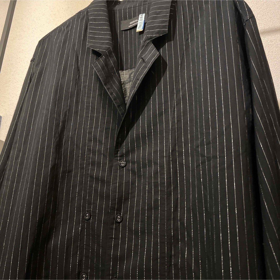 ensou. "messy shirt" BLACK LAME STRIPE メンズのトップス(シャツ)の商品写真