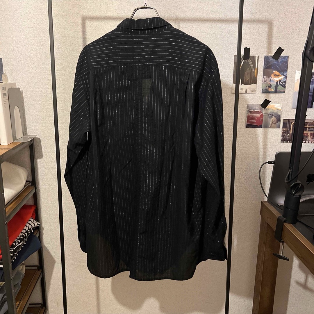 ensou. "messy shirt" BLACK LAME STRIPE メンズのトップス(シャツ)の商品写真