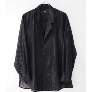 ensou. "messy shirt" BLACK LAME STRIPE