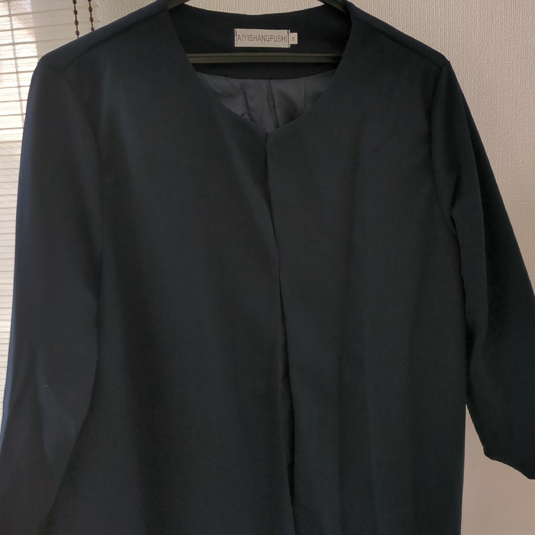 パンツスーツ M ネイビー フォーマル オフィス セレモニー スーツ OL レディースのフォーマル/ドレス(スーツ)の商品写真