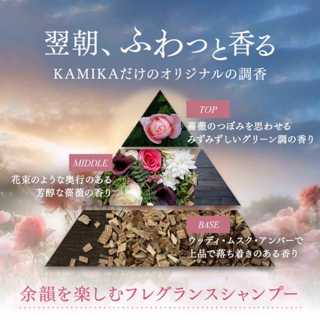 KAMIKA(カミカ)のKAMIKA カミカ 黒髪クリームシャンプー 2本 ローズウッド＆マグノリア コスメ/美容のヘアケア/スタイリング(シャンプー)の商品写真