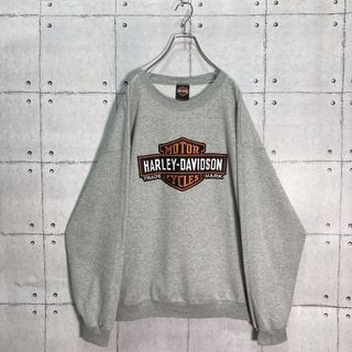 Harley Davidson - 【美品】ハーレーダビッドソン スウェット グレー プルオーバー ワッペン 刺繍