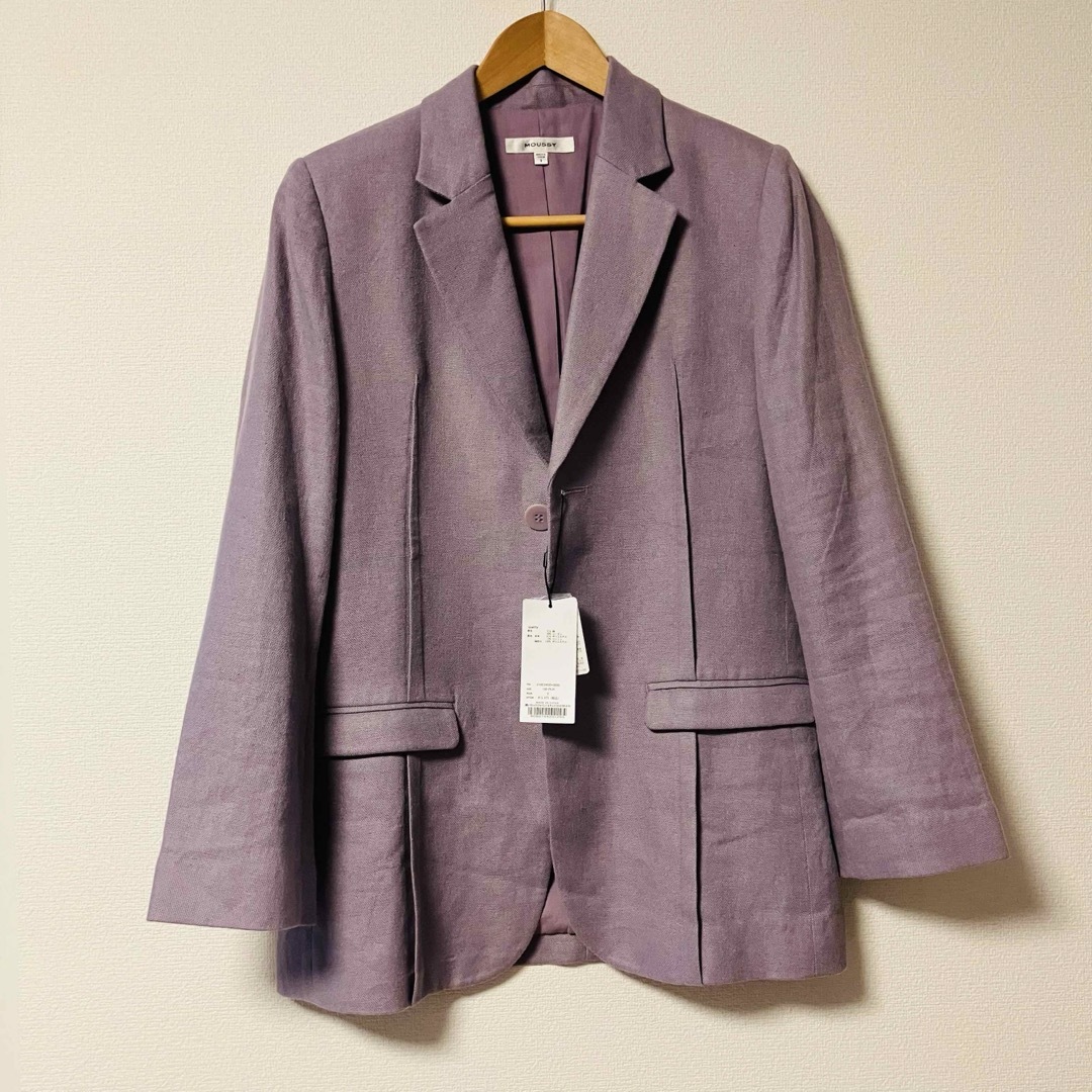 moussy(マウジー)の【新品未使用】MOUSSY（マウジー） ジャケット 紫　サイズM レディースのジャケット/アウター(テーラードジャケット)の商品写真