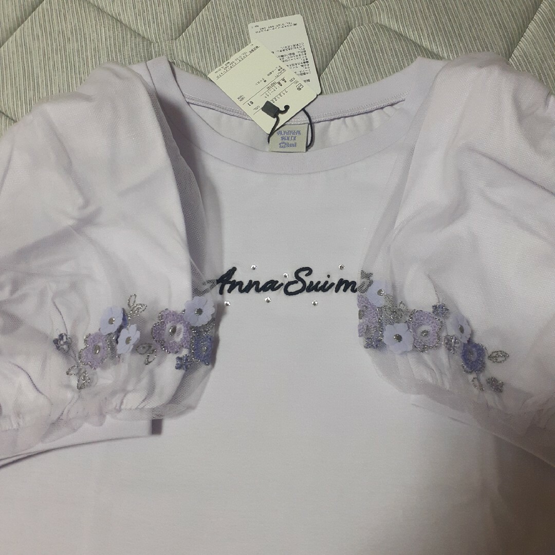 ANNA SUI mini(アナスイミニ)の【新品,】　アナスイミニ　Tシャツ　パープル キッズ/ベビー/マタニティのキッズ服女の子用(90cm~)(Tシャツ/カットソー)の商品写真