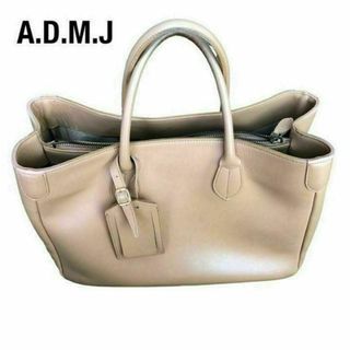 ADMJレザートートバッグ　A.D.M.J ベージュ　エーディーエムジェイ