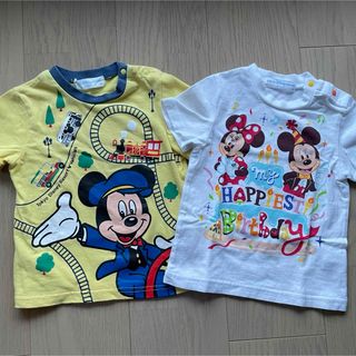 ディズニー(Disney)のディズニーリゾート　Tシャツ2枚　80〜90 バースデー　誕生日　乗り物　電車(Tシャツ/カットソー)