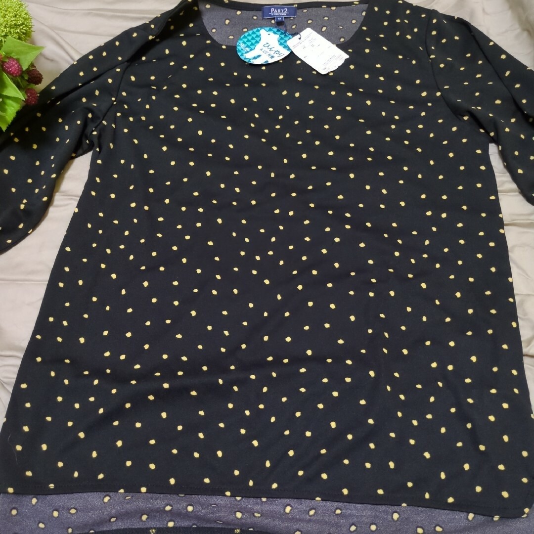 JUNKO SHIMADA(ジュンコシマダ)のジュンコシマダ　水玉ドット柄　黒カットソー メンズのトップス(Tシャツ/カットソー(半袖/袖なし))の商品写真