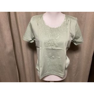 新品未使用★タグ付　半袖　Tシャツ　M ミントグリーン　カットソー  2471(Tシャツ(半袖/袖なし))