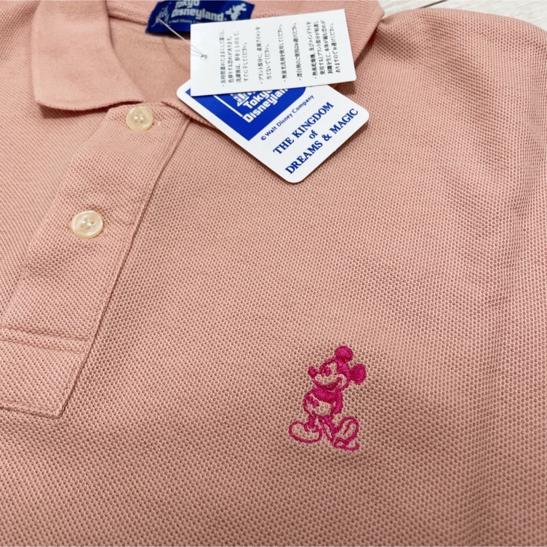 Disney(ディズニー)の【新品タグ付】Tokyo Disneyland ミッキー刺繍ポロシャツ ピンク系 メンズのトップス(ポロシャツ)の商品写真