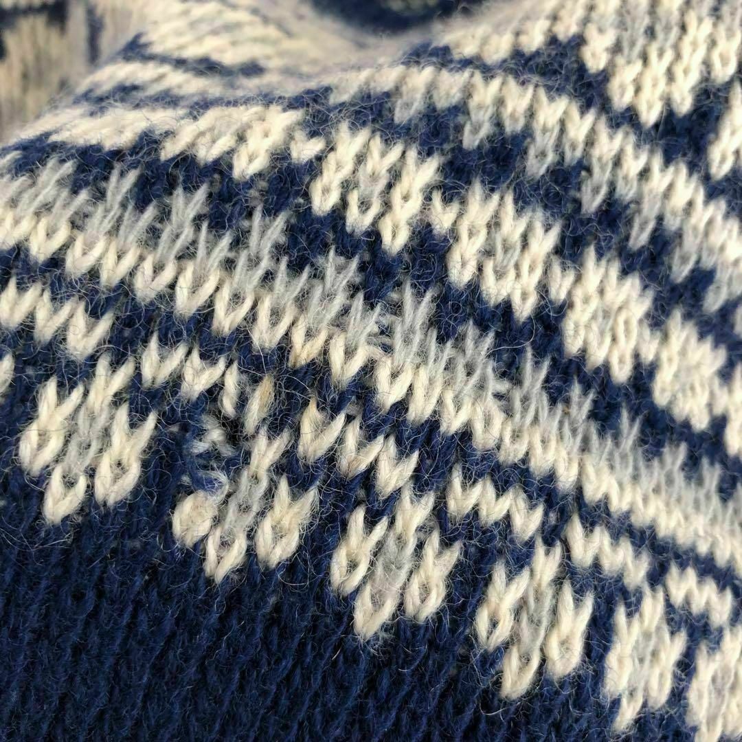 Nordstrikkノルディックニットセーター　ノルウェー製ブルー雪柄 メンズのトップス(ニット/セーター)の商品写真