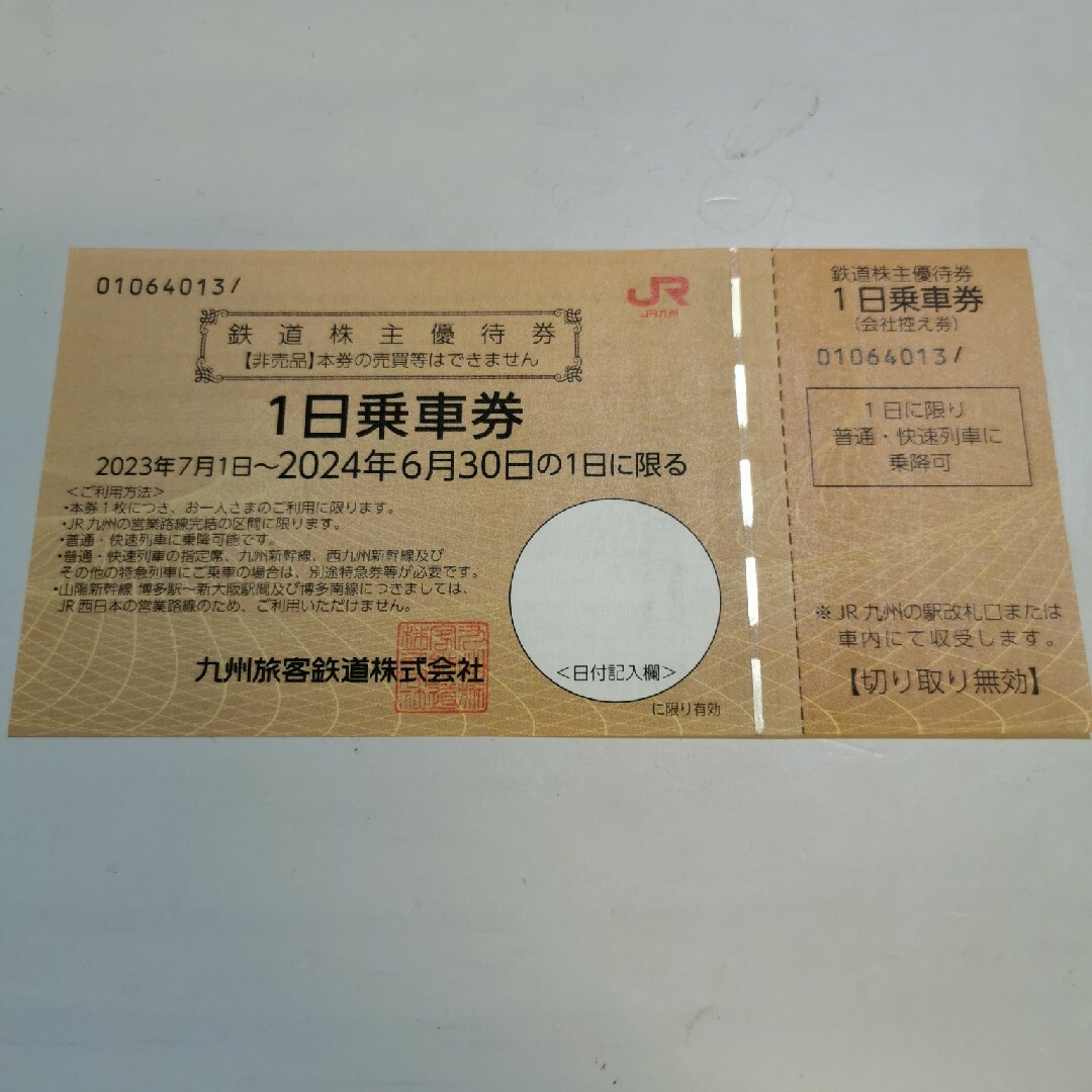 JR九州 鉄道株主優待券 チケットの優待券/割引券(その他)の商品写真
