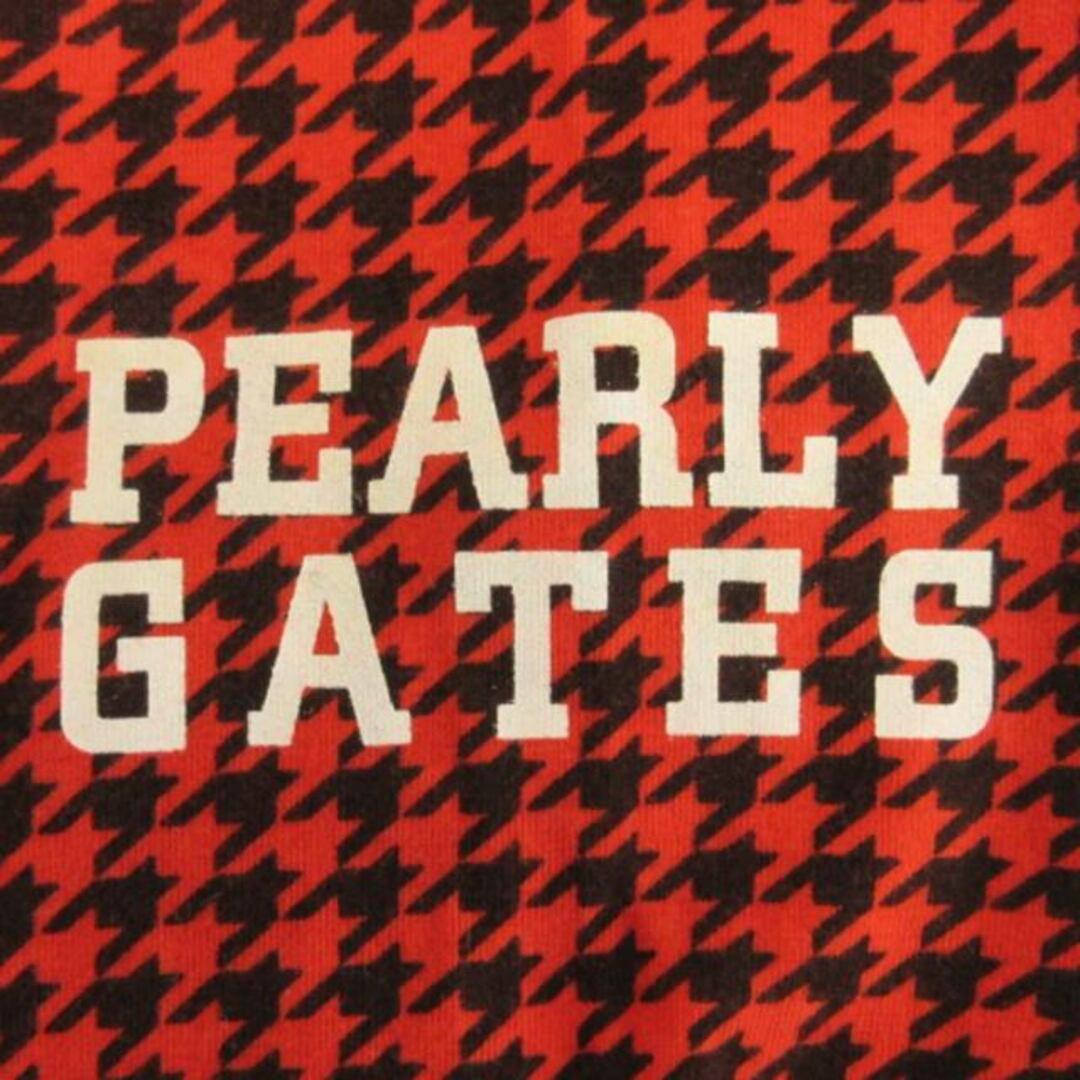 PEARLY GATES(パーリーゲイツ)のパーリーゲイツ Tシャツ カットソー 長袖 千鳥格子柄 オレンジ 0 スポーツ/アウトドアのゴルフ(ウエア)の商品写真